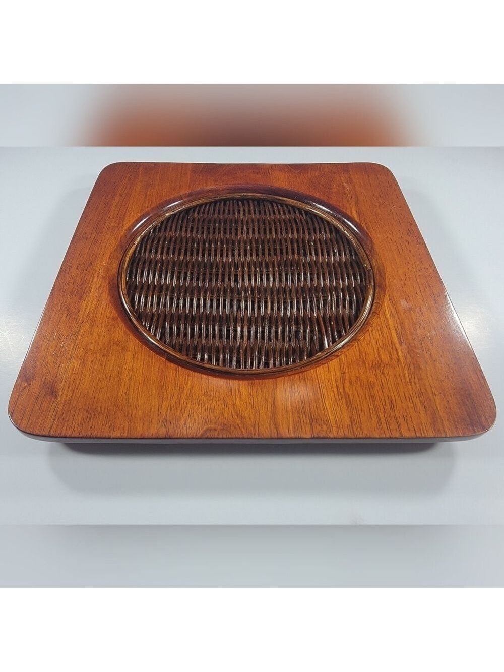 Lenox Riverwood Teak Square Plate Charger Decorative Rustic Cabin Replacement